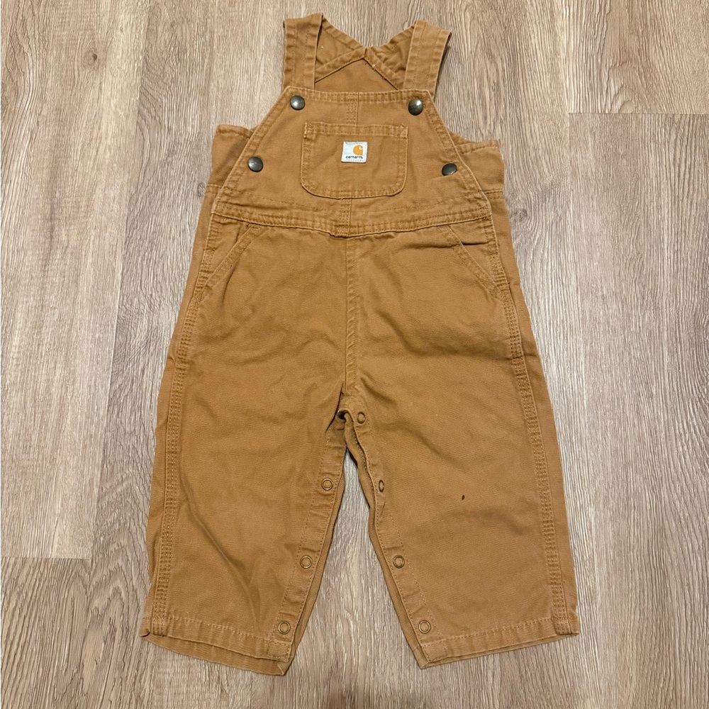 Carhartt Kids Tan/Brown Overalls with Front Pocket